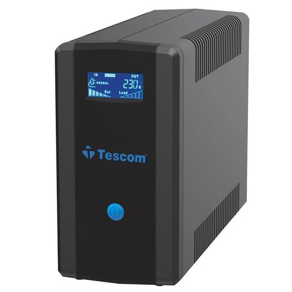 Джерело живлення Tescom Leo+ 1200VA, 5-10 хв резервного живлення, 2 батареї по 7Ah, LCD екран, 24 місяці гарантії