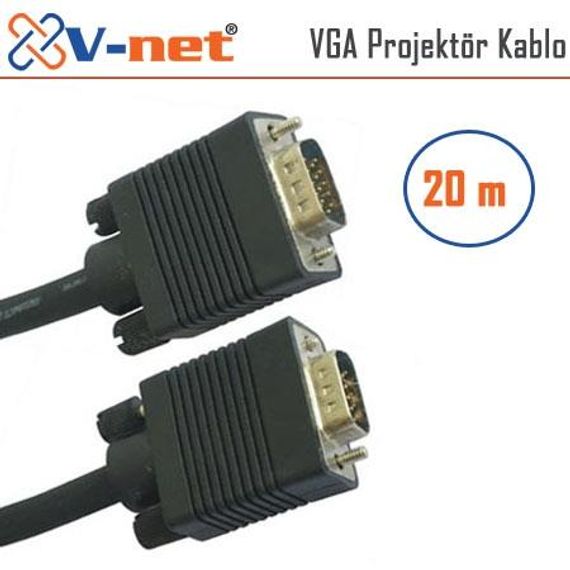 Кабель V-net VGA 20м для видеопроектора, позолоченные контакты NVN-VGA 20.0m