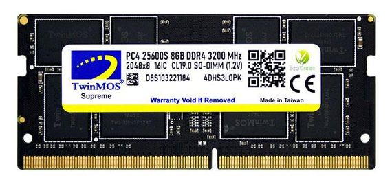 Оперативна пам'ять Twinmos 8 ГБ DDR4 3200 MDD48GB3200N NB для швидкої роботи вашого комп'ютера