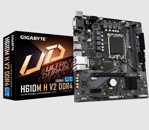 Материнская плата GIGABYTE H610M-H V2 для Intel LGA1700, DDR4, Micro ATX, производительность и надежность - фото 1