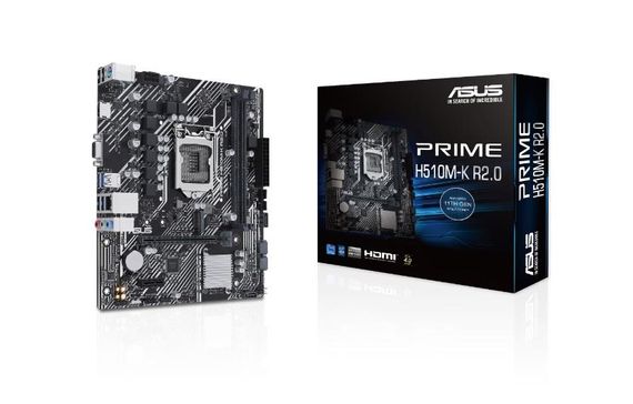 Материнская плата Asus Prime H510M-K R2.0, M.2, 3200MHz, форм-фактор Matx, сокет 1200P - фото 1