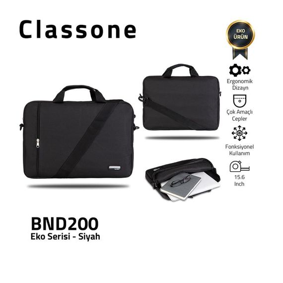 Чорна сумка для ноутбука Classone Bnd200 Eco Series 15.6 дюймів