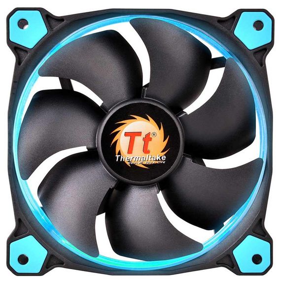 Вентилятор Thermaltake Riing 120mm з LED-підсвічуванням для корпусу та радіатора CL-F038-PL12BU-A без вібрацій