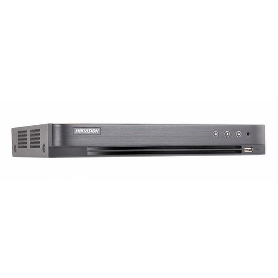 Гибридный DVR Hikvision DS-7204HQHI-K1 на 4 канала с поддержкой 1080P и 3MP, входы для IP-камер, поддержка H.265, до 6TB диска