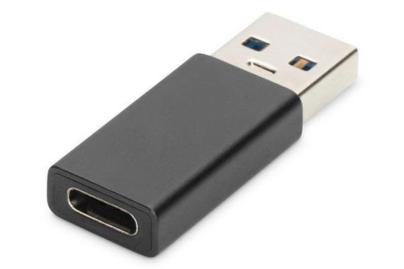 Адаптер USB Type-C™ Digitus AK-300524-000-S A в C M/F 3A, 5GB, версия 3.0, черный, с поддержкой 5 Гбит/с и защитой от перегрузки - фото 1