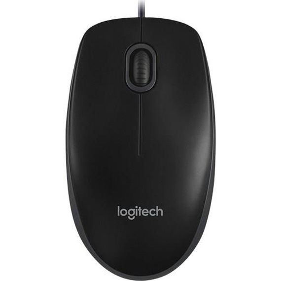 Оптическая мышь Logitech B100 черная, проводная, модель 910-003357 для точного управления и комфорта в работе