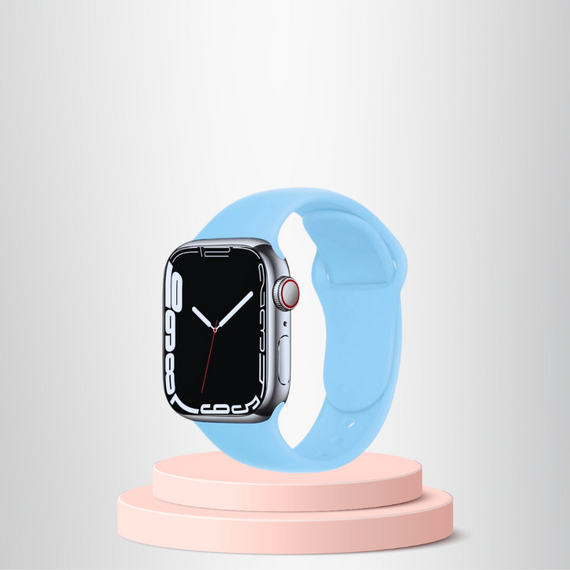 Apple Watch 38 40 41mm/S  A Kalite Kordon Kayış Bileklik Klasik Kaliteli Silikon Kordon AÇIK MAVİ