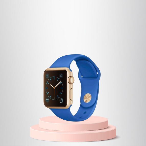 Apple Watch 38 40 41mm/S якісний силіконовий браслет синього кольору, естетичний дизайн, зручний у використанні, довговічний та стійкий до зношування