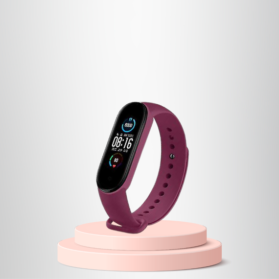 Mi Band 3-4 Uyumlu  Silikon Kordon M3-M4 Uyumlu BORDO