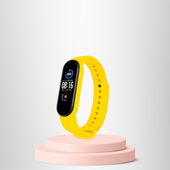 Mi Band 5-6 Uyumlu  Silikon Kordon M5-M6 Uyumlu SARI