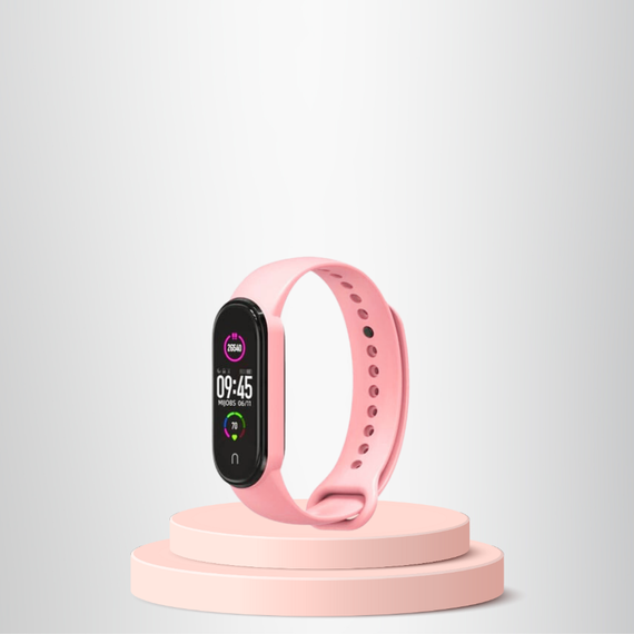 Mi Band 3-4 Uyumlu  Silikon Kordon M3-M4 Uyumlu AÇIK PEMBE