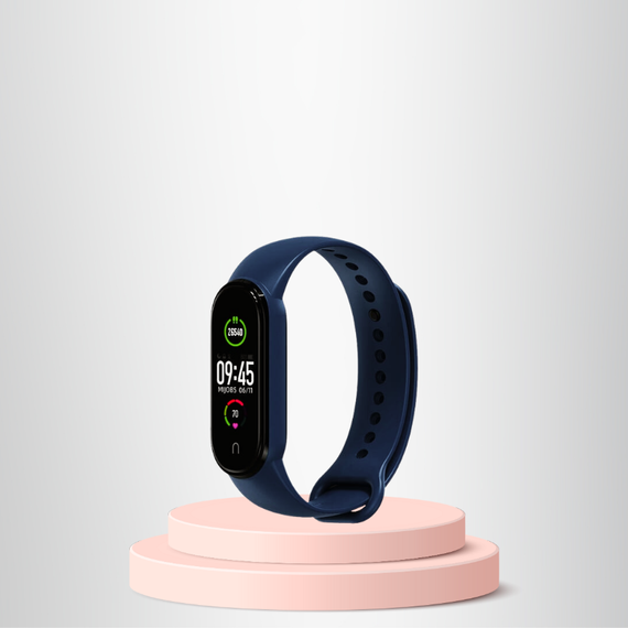 Силиконовый ремешок, совместимый с Mi Band 3 и 4, темно-синий, устойчив к изгибам и воде, регулируется под любую запястье