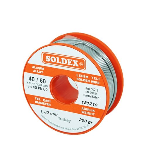 Кабель для зварювання Soldex 40-60, 200 г, діаметр 1,6 мм, сплав 40% олово, 60% свинець, ідеальний для середніх та великих компонентів