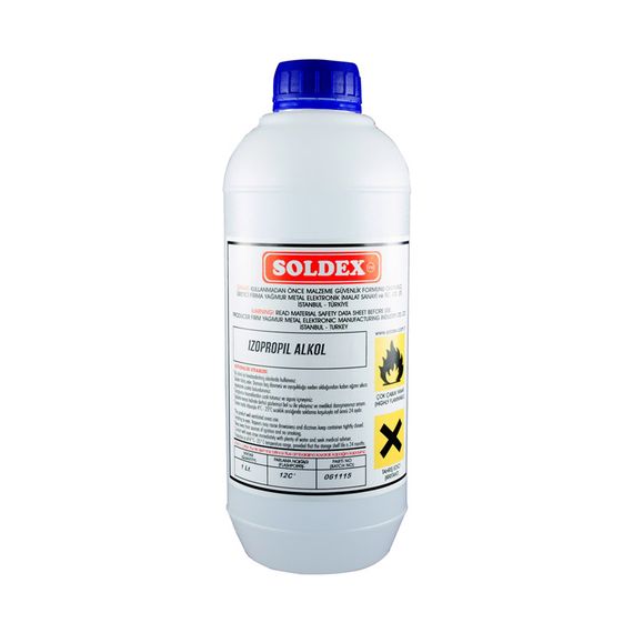 (İPA) İzopropil Alkol 1 Lt %99,9 Saf - Flux Atığı Temizleme, İnceltme (Sanayi Tip), Isopropyl Alcol