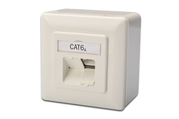 مقبس RJ-45 مزدوج مثبت على السطح من Digitus، CAT. 6A فئة EA، محمية (Z