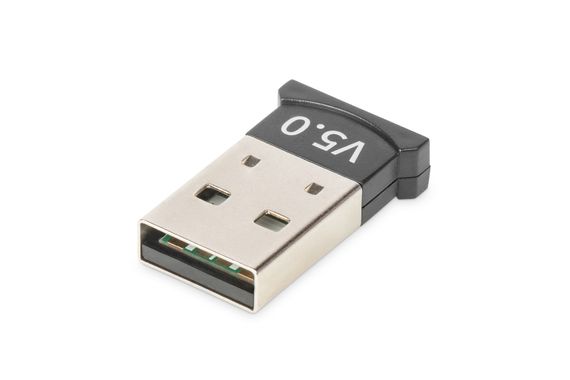 Адаптер Digitus Bluetooth 5.0 Nano USB, расширяет ПК и игровые консоли, скорость 3 Мбит/с, поддержка 3 устройств, низкое потребление энергии