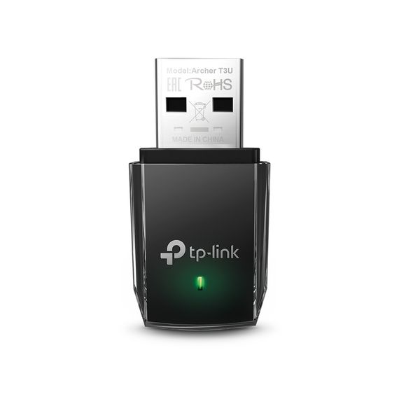 USB адаптер Tp-Link Archer T3U, 1300 Мбит/с, беспроводной двухдиапазонный, USB, скорость подключения 867 Мбит/с и 400 Мбит/с - фото 1