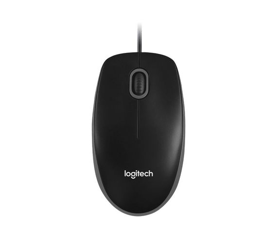 Оптическая мышь Logitech B100 черная, проводная, модель 910-003357 для точного управления и комфорта в работе - фото 1