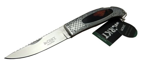 CRKT CR 0190 KHV Kamp Çakı 20 cm - Sedef & Metal İşlemeli Sap, Kılıflı, Kutulu