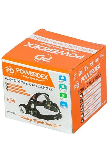 Powerdex 10 W Şarjlı Metal Yağmur Suyu Geçirmez Kafa Lambası - Feneri - fotoğraf 3