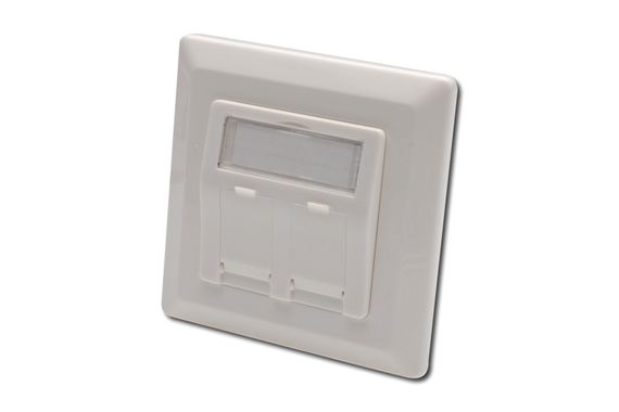 Double Socket (50/50 mm) Frame for Keystone Jack Installation (80/80 m