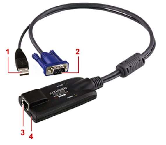 USB Sanal Ortam KVM Adaptörü(CPU Modül), maksimum mesafe 50 metre&lt;br&gt;USB VGA Virtual Media KVM Adapter