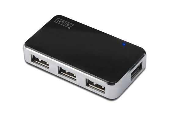 Digitus USB 2.0 4 Port Hub, 4 x USB A Female, 1 x USB B Mini Female,