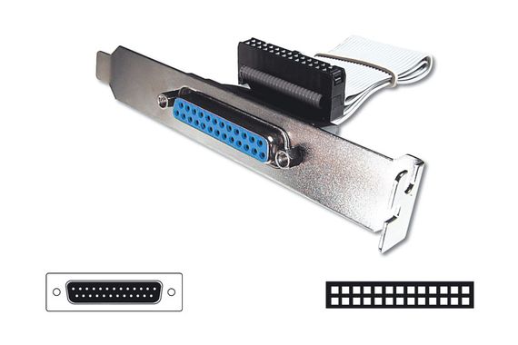 Slot Bracket Connection Cable For Printer, DB25 Male - 26 pin ID