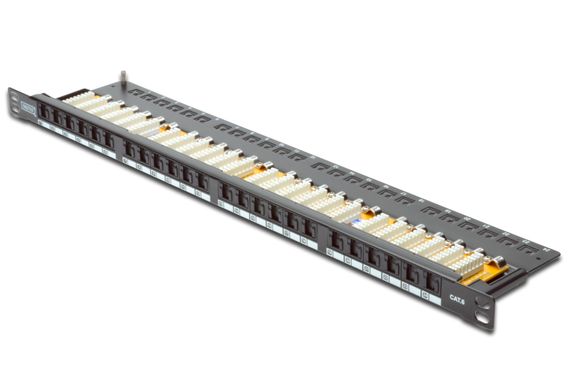 Digitus 19&quot; 24 port Cat-6 UTP Patch Panel, 8P8C, LSA, 0,5U b