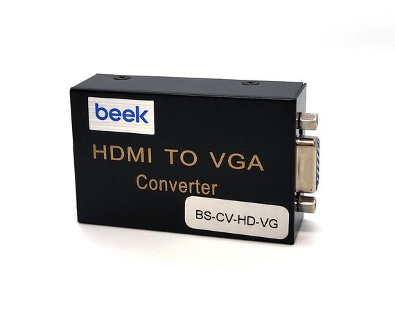 Beek HDMI Sinyalini &lt;-&gt; VGA Görüntü ve Ses Sinyaline Çevirici,  1080p, 1 x VGA dişi çıkış, 1 x Hoparlör girişi (3.5mm yuva)