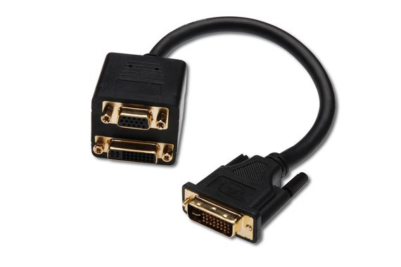 DVI Y-Splitter Kablosu, DVI-I, (24+5), erkek - DVI-I (24+5), dişi