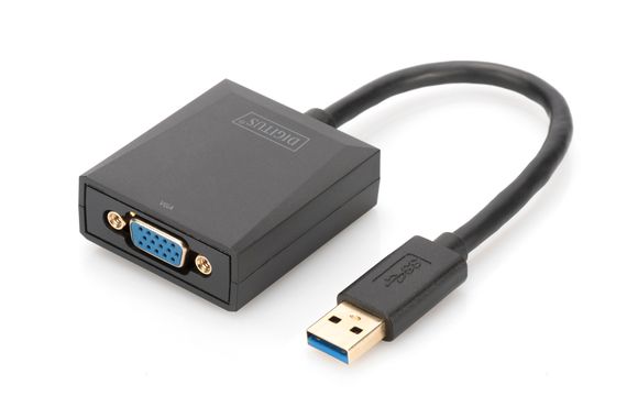 Digitus USB to VGA Graphics Adapter, Input: USB, Output: VGA, Solution