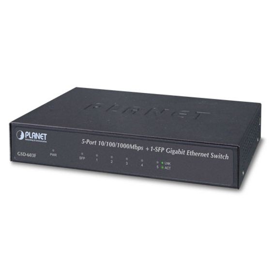 Unmanaged Switchbrn5-Port 10/100/1000BASE-Tbrn1-Port 1000BASE-X S