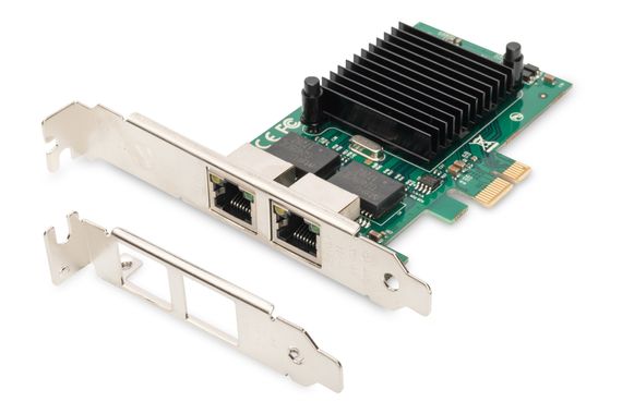 Digitus Gigabit Ethernet PCI Express Card, 2-port 32-bit, low pro