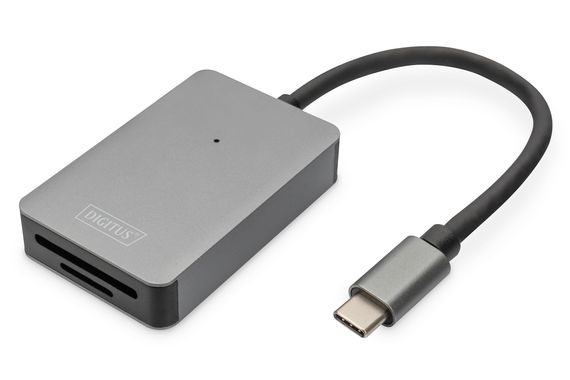 Digitus USB-C Kart Okuyucusu, 2 Port UHS-II SD4.0, TF4.0, 300Mb/s&lt;br&gt;Digitus USB-C Card Reader, 2 Port UHS-II SD4.0, TF4.0, 300Mb/s