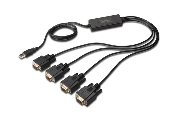 Digitus USB 2.0 to 4 x RS232 (Serial) Converter Cable, 1.5 meters