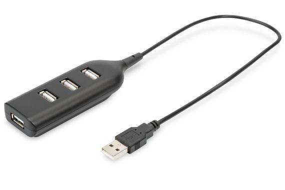 4 Port USB 2.0 Hub, 4 x USB A, plastic