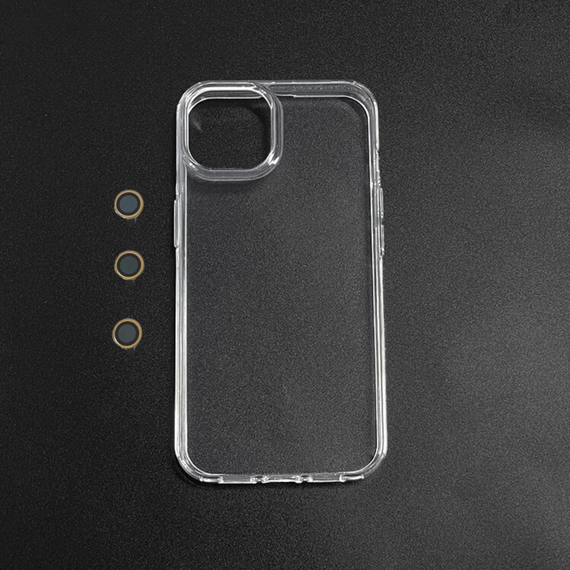 İphone 15 Pro Max  Şeffaf Lens Hedi̇yeli̇ Clear Case (Renk Seçeneği̇ Lens İçi̇ndi̇r) Si̇yah