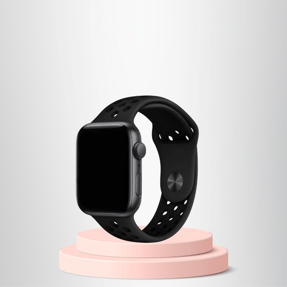 Apple Watch 42 44 45 49 Mm/L Kordon Kayış Bileklik Delikli SİYAH