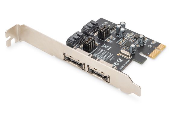 DIGITUS SATA III PCI Express Card, 2-port (SATAIII PCIexpress Add-On card int:4xSATA/ex:2xeSATA,wählbar, ASM1061 )