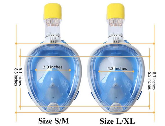 Full Face Şnorkel Dalış Maske Tam Yüz Anti-Sis ve Sızıntı S/M - photo 3