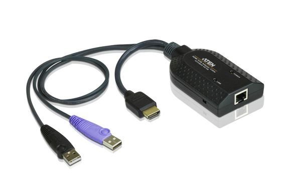 Адаптер HDMI USB KVM з підтримкою віртуальних медіа та зчитувача смарт-карт для ноутбуків, максимальна роздільна здатність 1920x1200, компактний дизайн