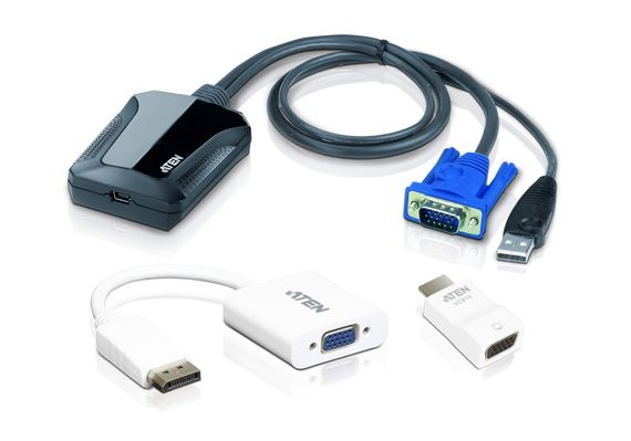 Адаптер для ноутбука USB KVM ATEN-CV211, HDMI, VGA, DP, компактний та функціональний, підтримка двостороннього обміну файлами