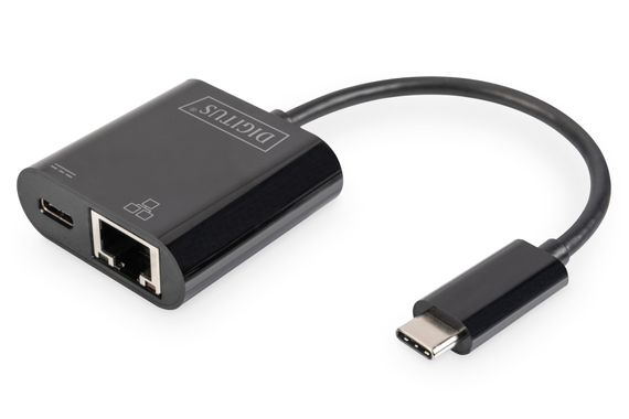 Адаптер USB-Type-C Gigabit Ethernet з функцією Power Delivery для швидкості передачі до 1000 Мбіт/с, Plug and Play, підтримка PD 2.0