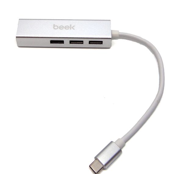 Портативний USB 3.0 хаб Beek з 3 портами USB A, 1 портом USB C та 1 портом RJ45 10/100/1000 для швидкого з'єднання