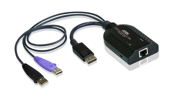 USB DisplayPort KVM адаптер з підтримкою смарт-карт, автоматичне регулювання сигналу, компактний, підтримка віртуальних медіа