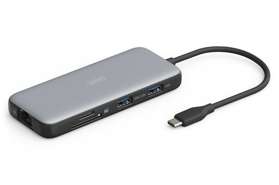 DIGITUS USB-C docking station, 8-port (USB-C Docking Station, 8-Port 2xHDMI,3xUSB3.0,1xRJ45,1xSD,1xMicroSD,1xUSB-CPD)