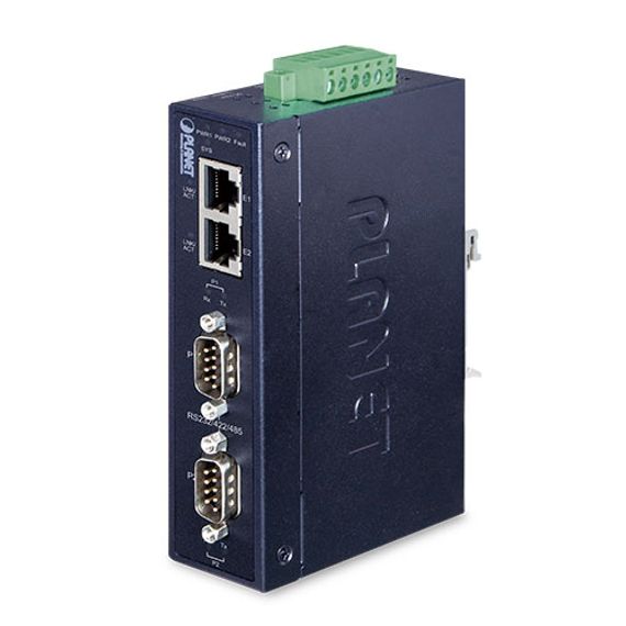 Industrial 2-port RS232/RS422/RS485 Serial Device Server w/ 2KV s