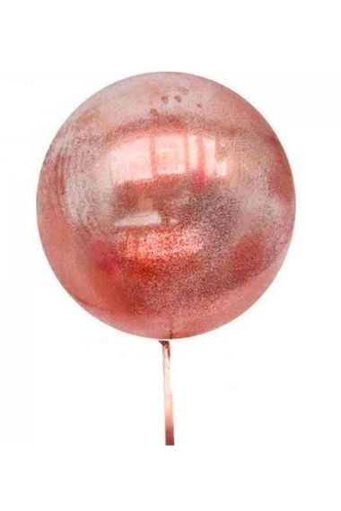 Kırmızı Simli Yuvarlak Şeffaf Balon 24 İnç - photo 1