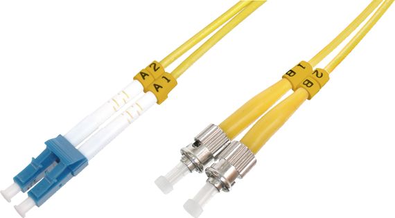 Beek LC-ST Fiber Optik Patch Kablo, 9/125 µ, Singlemode, 3.0mm, Duplex, OS2, LSZH, 5 metre